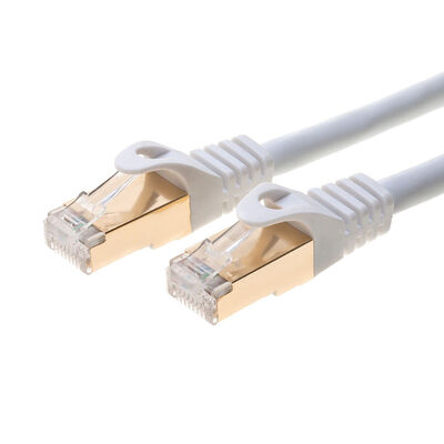 Acheter Corde de correction protégée plaquée par or supérieur de réseau de câble cuivre de l'Ethernet RJ45 de corde de correction du produit nouveau S/FTP CAT7 fabrication en ligne